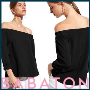 Aritzia Babaton Black Rodrigo Off the Shoulder Blouse (XS)